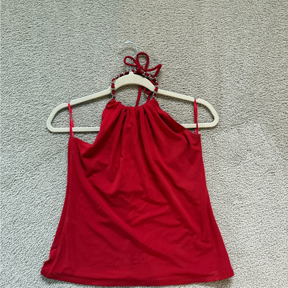 Elegant Red Halter Top